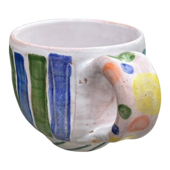 Multi Color Stripes & PolkaDots Pottery Coffee Mug - Picture 11 of 15